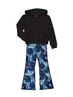 Little Girl's & Hi-Shine Disco Fever Flare Leggings