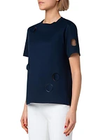 Dot Cut-Out Relaxed T-Shirt