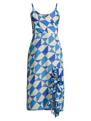 Geometric Surplice Dress