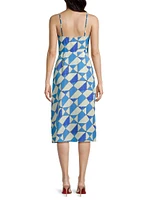 Geometric Surplice Dress