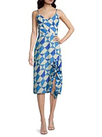 Geometric Surplice Dress