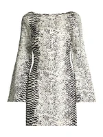 Snakeskin Print Cut-Out Minidress