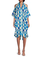 Geometric Cut-Out Cocoon Dress