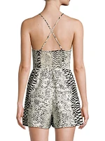 Snake Linen-Blend Romper