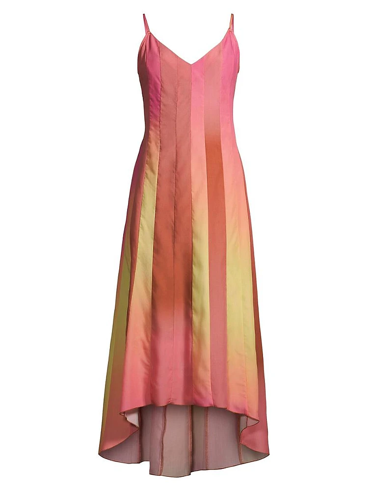 Ombré Spliced Midi Dress