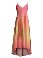 Ombré Spliced Midi Dress