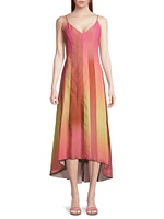 Ombré Spliced Midi Dress