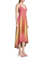 Ombré Spliced Midi Dress