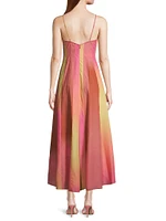 Ombré Spliced Midi Dress