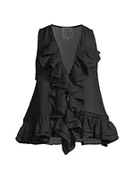 Frilled V-Neck Top