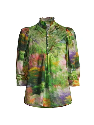 Watercolor Smocked Shirt