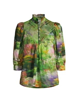 Watercolor Smocked Shirt