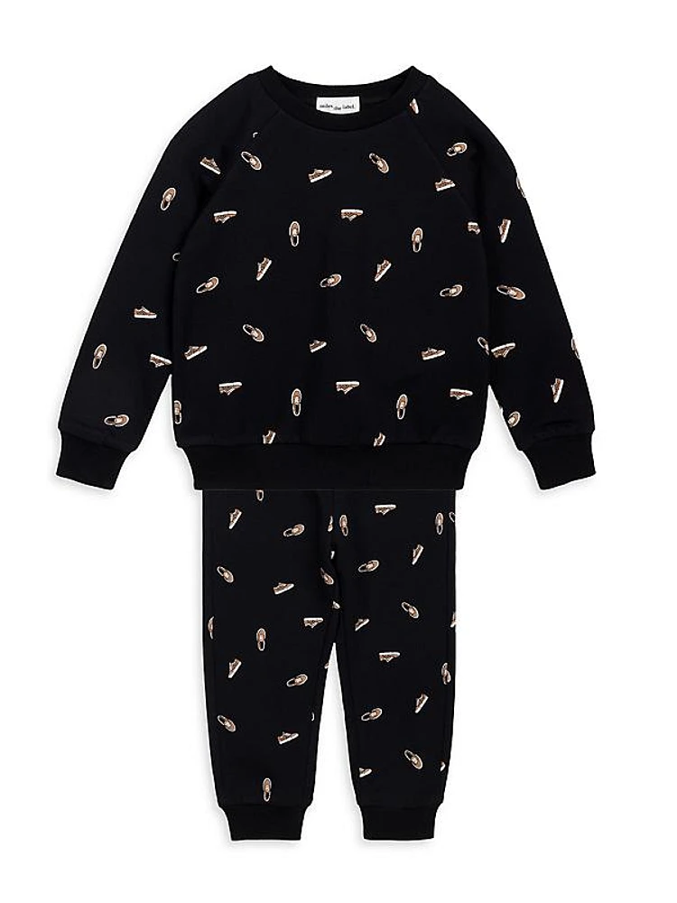 Baby Boy's Sneakers Print Sweatsuit