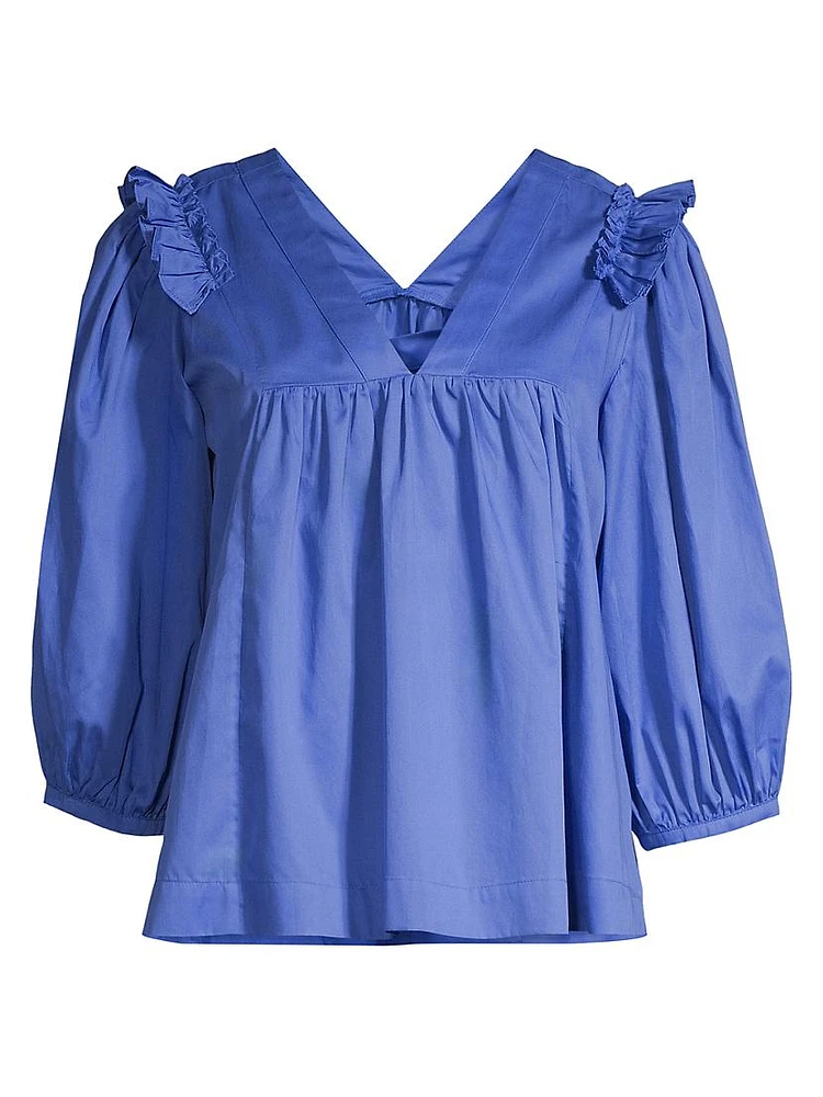 Cheryl Cotton Ruffle Blouse