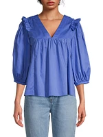 Cheryl Cotton Ruffle Blouse