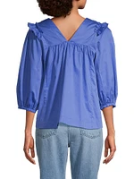 Cheryl Cotton Ruffle Blouse