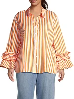 Plus Selina Cotton Stripe Shirt