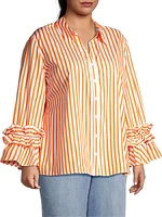 Plus Selina Cotton Stripe Shirt