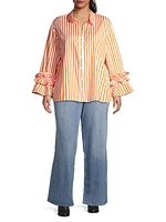 Plus Selina Cotton Stripe Shirt