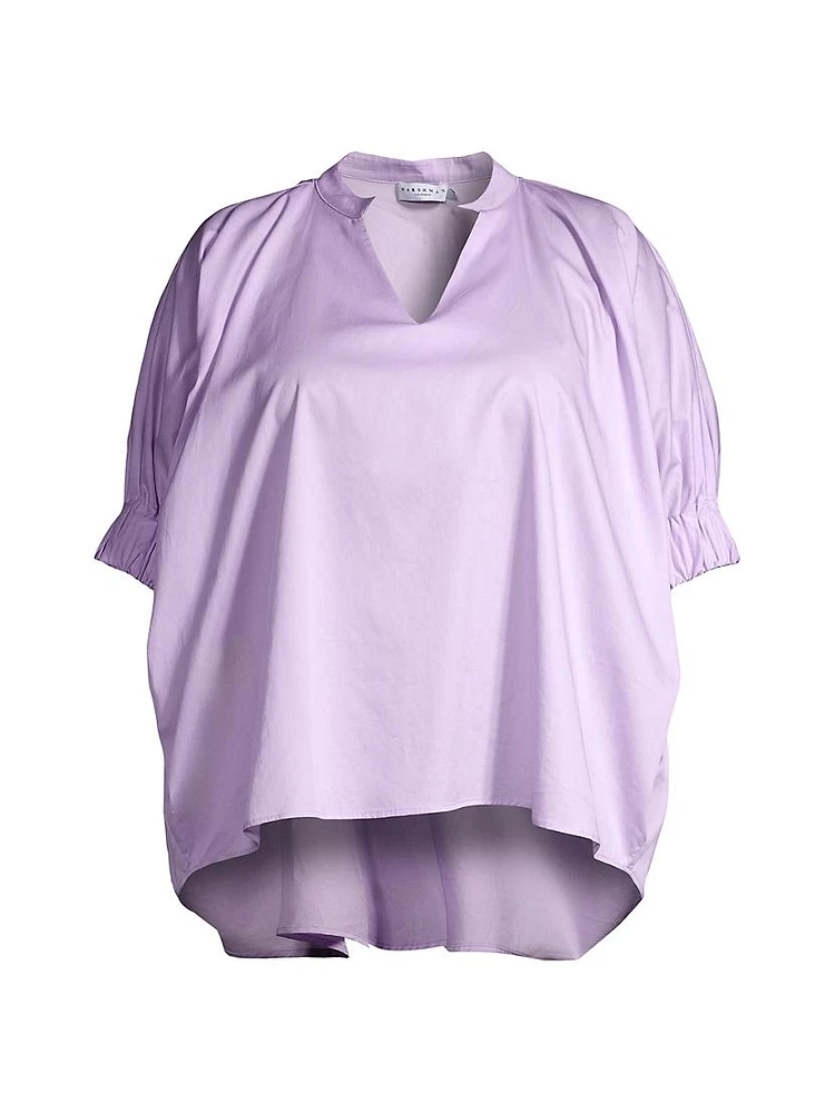 Medina Puff-Sleeve Cotton Blouse