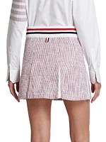 Seersucker Pleat Miniskirt