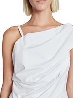 Poplin Sleeveless Draped Top