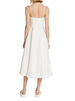 Analise Linen-Blend Bustier Midi-Dress