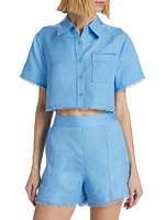 Solange Button-Front Cropped Shirt