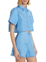 Solange Button-Front Cropped Shirt