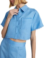 Solange Button-Front Cropped Shirt