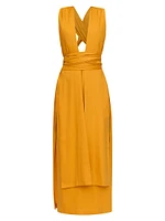 Zado Linen-Blend Sleeveless Midi-Dress