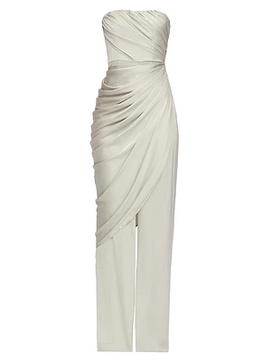 Envo Draped Satin Jumpsuit