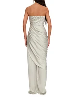 Envo Draped Satin Jumpsuit