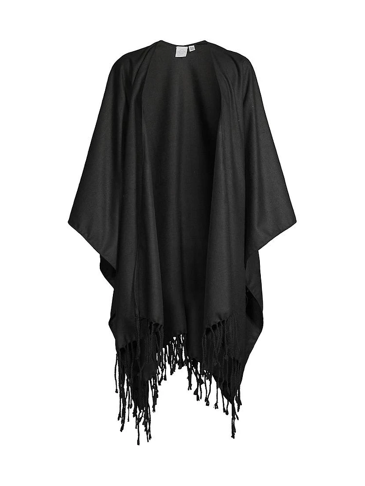 Silk Linen Fringed Cape