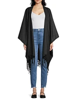 Silk Linen Fringed Cape