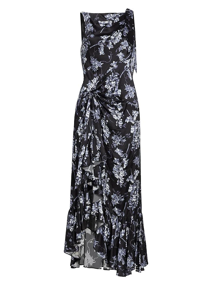 Anwen Floral Silk Midi-Dress