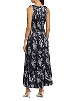 Anwen Floral Silk Midi-Dress