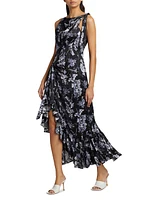 Anwen Floral Silk Midi-Dress