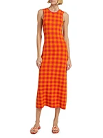 Axon Sleeveless Checkered Midi-Dress