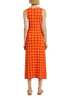 Axon Sleeveless Checkered Midi-Dress