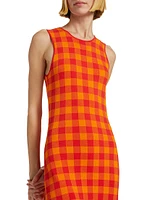 Axon Sleeveless Checkered Midi-Dress