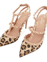 Rockstud Pumps With Animalier Crystal Embroidery 100 MM