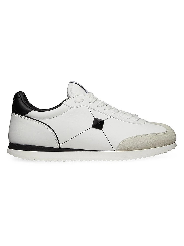 Stud Around Low-Top Calfskin And Nappa Leather Sneakers