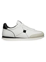 Stud Around Low-Top Calfskin And Nappa Leather Sneakers