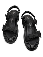 Sofia Nolita Bow-Detailed Denim Sandals