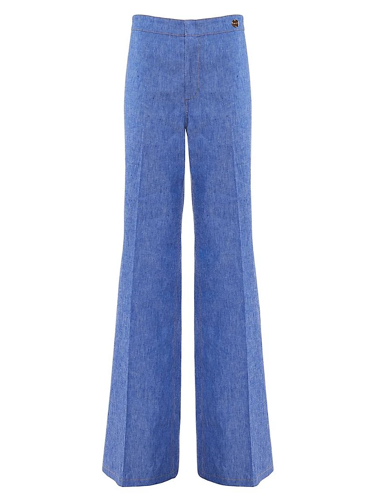 Jane - Stretch Denim Flare-leg High Waist Jeans