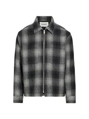 Plaid Wool Shirt Jacket