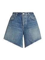 Gaucho High-Rise Denim Shorts