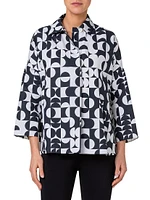 Geometric Cotton Oversized Blouse