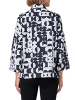 Geometric Cotton Oversized Blouse